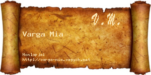 Varga Mia névjegykártya